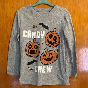OshKosh Gray Halloween Candy Crew Long Sleeve Shirt - 3T